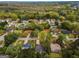 Aerial view of a residential neighborhood featuring tree-lined streets and well-manicured lawns at 9591 Teal Ter, Jonesboro, GA 30238