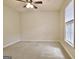 Carpeted bedroom featuring a ceiling fan and natural light from the window at 212 Bella Rosa, Peachtree City, GA 30269