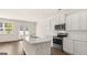 Modern kitchen featuring white cabinets, stainless steel appliances, and a center island at 325 Silver Moon Dr, Loganville, GA 30052