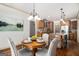 Charming breakfast nook, showcasing the adjacent kitchen area and stylish finishes at 1 Red Oak Trl, Sharpsburg, GA 30277