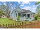 Charming blue house with a welcoming front porch and picket fence at 1202 Emory St, Oxford, GA 30054