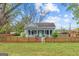 Charming blue home with a picket fence, offering a picturesque and inviting curb appeal at 1202 Emory St, Oxford, GA 30054