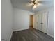 This bedroom has a ceiling fan and a closet at 1397 Iron Gate Blvd, Jonesboro, GA 30238