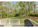 Inviting backyard view from the deck, surrounded by greenery and mature trees at 115 Bob White Trl, Fayetteville, GA 30215