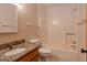 Full bathroom with granite countertop vanity and tile shower/tub at 115 Bob White Trl, Fayetteville, GA 30215