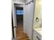 View of a bathroom with a new vanity, door to bedroom and a folding closet door at 1079 Pine Ne St, Conyers, GA 30012