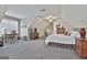This carpeted bedroom has natural light, sloped ceilings, and a desk for work at 35 Ryans Ct, Sharpsburg, GA 30277