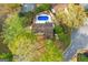 Beautiful aerial view of a home nestled amongst mature trees, offering privacy and a serene setting at 205 Raintree Bnd, Peachtree City, GA 30269