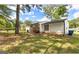 Backyard view showing lush lawn and patio at 6490 Cainwood Dr, Atlanta, GA 30349
