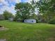 Spacious backyard with a storage shed and lush green grass at 4365 Newton Cir, Douglasville, GA 30134
