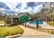 Backyard swimming pool featuring an enclosed fence for safety at 168 Lakeview Dr, Grantville, GA 30220