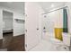 Bright bathroom showcasing tub and shower combination at 130 Wesley Pl, Fayetteville, GA 30214