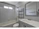 Bathroom featuring a tub, shower and vanity at 9689 Pintail Trl, Jonesboro, GA 30238