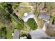 Aerial view shows the property's layout, surrounding greenery, detached shed, and neighborhood at 2572 Creston Way, Morrow, GA 30260