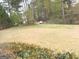 Large backyard with a view of mature trees, with a car in the distance at 6279 Giles Rd, Lithonia, GA 30058