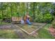 Outdoor playset and swing set in backyard, perfect for and families at 205 Olde Oak Dr, Jonesboro, GA 30238