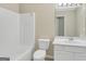 Bathroom featuring tub, vanity and toilet at 7112 Brookview Way, Riverdale, GA 30274