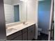 Bathroom with double sink vanity, gray cabinets, and a private toilet at 3383 Milan Ct # 4 Plapprox Sqft 1, Douglasville, GA 30135