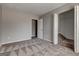 Neutral bedroom featuring carpet, trim, and ensuite access at 3612 River Mill Ct, Ellenwood, GA 30294
