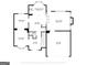 Detailed floor plan showcasing the layout of the first floor, including kitchen, living room, and garage dimensions at 3612 River Mill Ct, Ellenwood, GA 30294
