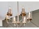 Close up of modern chandelier with glass shades and Edison bulbs at 5318 Tolar Rd # 25, South Fulton, GA 30213