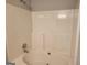 Clean bathtub and shower combination with chrome fixtures, ready for relaxation at 4687 Sterling Pointe Ct, Douglasville, GA 30135