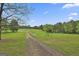 Picturesque property featuring a long driveway, lush pastures, pond, and white fencing at 115 Ebenezer Church Rd, Fayetteville, GA 30215