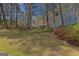 Spacious backyard with mature trees and flowering bushes, providing a serene and private setting at 150 Mary Lynn Ln, Fayetteville, GA 30214