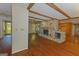Living room featuring a stone fireplace and a view of the lake at 150 Mary Lynn Ln, Fayetteville, GA 30214