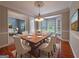 Elegant dining room with a chandelier, bay window, and an open view to the living room at 3195 Vickery Ne Dr, Marietta, GA 30066