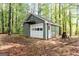 Detached garage with a white door and room for storage or hobbies at 653 Locust Rd, Locust Grove, GA 30248