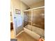 Bathroom featuring a shower over tub with tile floors at 1600 Prospect Pl, Locust Grove, GA 30248