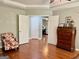 Spacious bedroom with hardwood floors and view to office space at 1600 Prospect Pl, Locust Grove, GA 30248