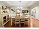 Elegant dining room with a chandelier, wainscoting, and hardwood floors at 1600 Prospect Pl, Locust Grove, GA 30248