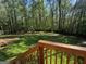 A spacious backyard with tall trees and a glimpse of a red storage shed at 149 Wimberly Way, Powder Springs, GA 30127
