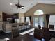 Clubhouse interior with stainless steel appliances, kitchen bar and large arched windows bringing in natural light at 406 Kenley Ct, Mcdonough, GA 30253