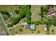 Aerial view of property with home, pool, and outbuilding at 2060 Dixie Rd, Covington, GA 30014