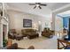 Spacious living room featuring neutral carpet, recessed lighting, and a seamless flow to the foyer at 2060 Dixie Rd, Covington, GA 30014