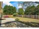 Expansive backyard with a privacy fence, mature trees, and a concrete patio for outdoor enjoyment at 424 N Green Cir, Mcdonough, GA 30252