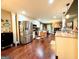 Well-designed kitchen with stainless steel appliances, island, and a seamless transition into the dining area at 108 Stonecrest Dr, Carrollton, GA 30116