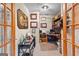 Inviting home office with custom built-ins and lots of workspace with natural light at 203 Silverwood Way, Peachtree City, GA 30269