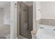 Contemporary bathroom featuring a tiled shower with glass enclosure and a soaking tub at 2550 Columbia Crossing Ct, Decatur, GA 30034