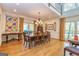 Elegant dining room featuring hardwood floors, chandelier lighting and windows with great views at 230 Haynes Rd, Moreland, GA 30259