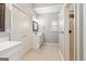 Bright bathroom featuring double sink vanity with walk-in shower at 210 Brittany Chase, Fayetteville, GA 30214