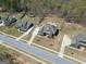 An aerial view showcasing a well-maintained home with a manicured lawn and a private backyard at 270 Blue Point Pkwy, Fayetteville, GA 30215