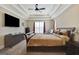 Well-lit bedroom with a large bed, TV, and comfortable furnishings for relaxation and rest at 270 Blue Point Pkwy, Fayetteville, GA 30215