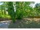 Wide shot of a backyard surrounded by trees at 3164 Harris Dr, East Point, GA 30344