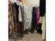 Walk-in closet with hanging clothes and shelving at 160 Elysian Dr, Fayetteville, GA 30214