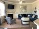 Cozy living room boasts a fireplace, stylish seating, and a mounted TV for ultimate relaxation at 160 Elysian Dr, Fayetteville, GA 30214