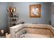 Bathroom features a deep soaking tub and decorative elements at 206 Pine Cedar Cir, Brooks, GA 30205